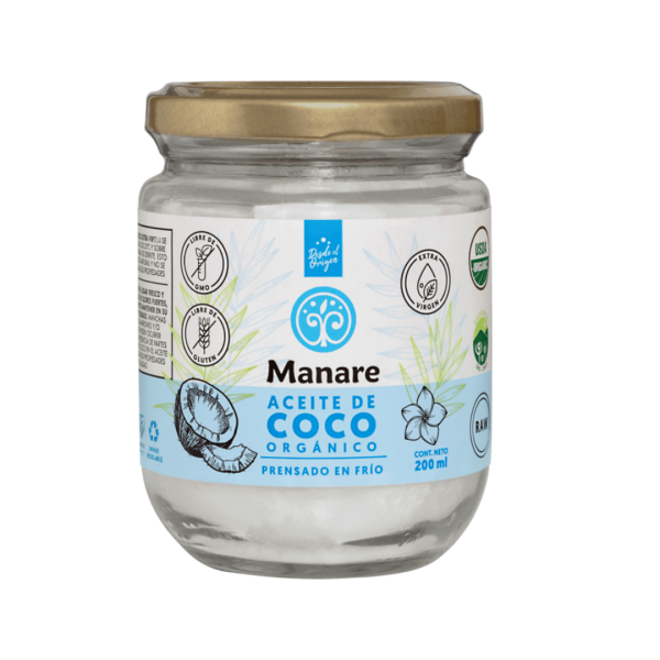 ACEITE DE COCO ORGÁNICO, MANARE - 200 ml