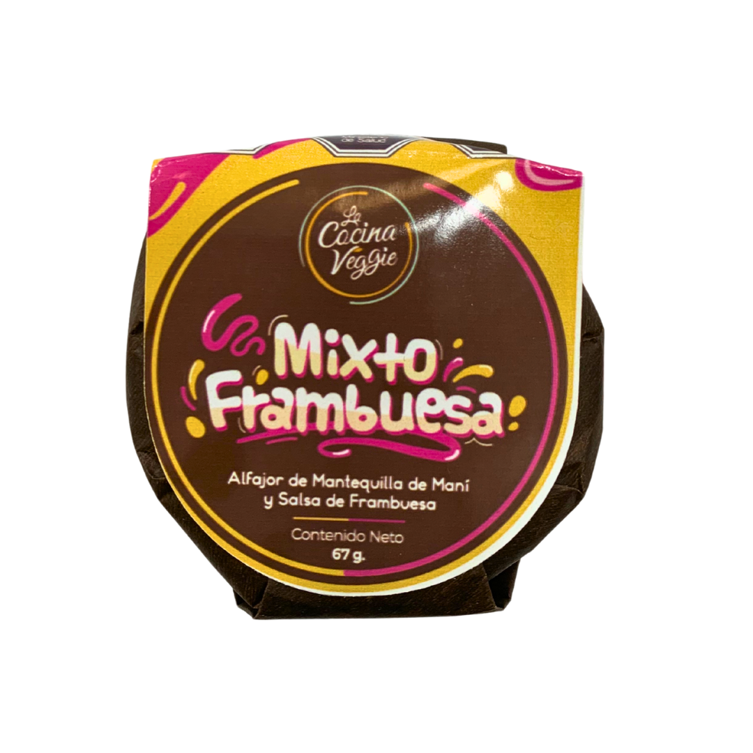 ALFAJOR MIXTO FRAMBUESA VEGANO, COCINA VEGGIE - 67 g