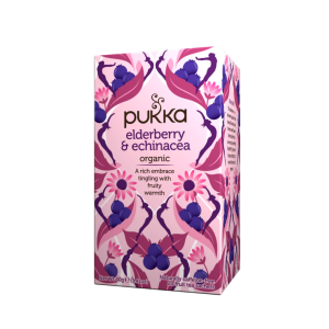 INFUSIÓN ELDERBERRY Y ECHINACEA, PUKKA 20 BOLSAS