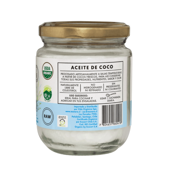 ACEITE DE COCO ORGÁNICO, MANARE - 200 ml