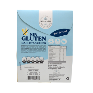 GALLETAS CHIPS SIN GLUTEN SIN LACTOSA ECOVIDA 150 G