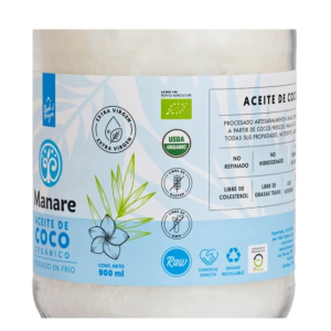 ACEITE COCO ORGÁNICO, MANARE 1 Lt