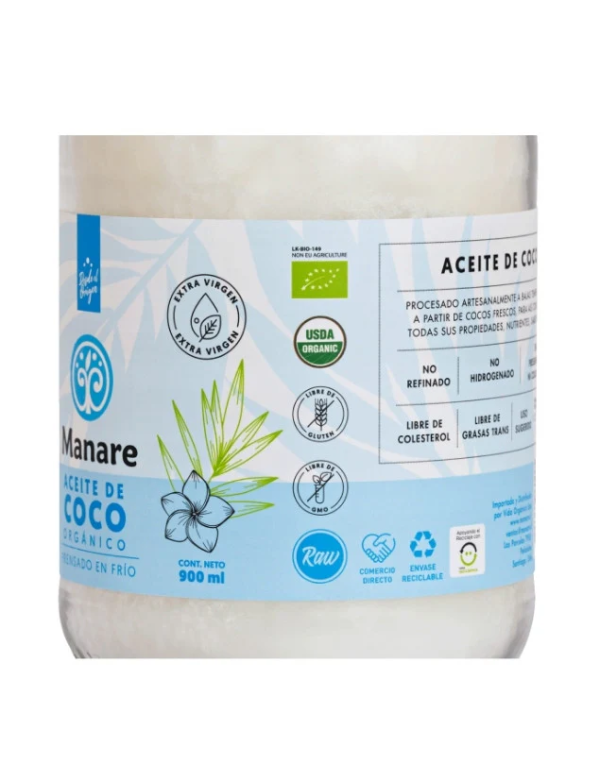 ACEITE COCO ORGANICO MANARE 1 LT