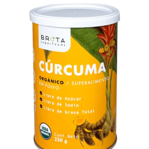 CURCUMA ORGANICA EN POLVO BROTA – 230 g