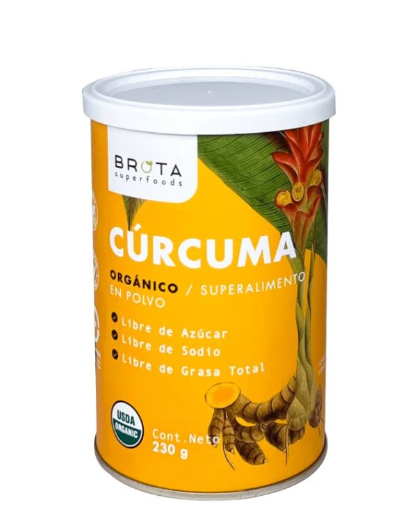 CÚRCUMA ORGÁNICA EN POLVO, BROTA - 230 g