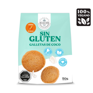 GALLETAS COCO SIN GLUTEN SIN LACTOSA, ECOVIDA 150 g