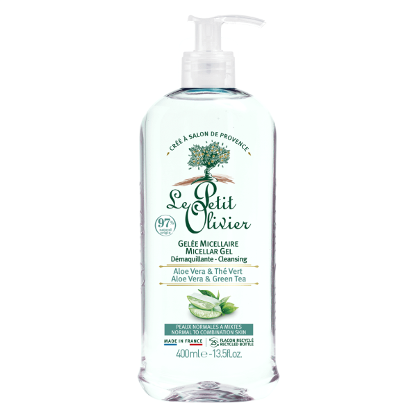 GEL MICELAR DESMAQUILLANTE ALOE TE VERDE, LE PETIT 400 ML