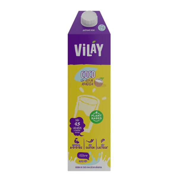 LECHE DE COCO LÍQUIDA SIN AZÚCAR, VILAY - 1 Lt