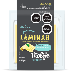 SUSTITUTO VEGANO DE QUESO GAUDA, VIOLIFE LAMINADO 200 g