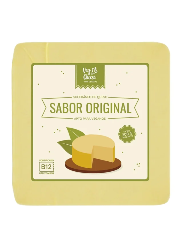 QUESO VEGETAL EN TROZO SABOR ORIGINAL, VEGCHEESE 200 G