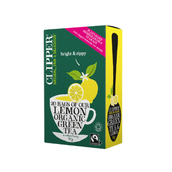 TÉ VERDE ORGÁNICO CON LIMÓN, CLIPPER 20 UN