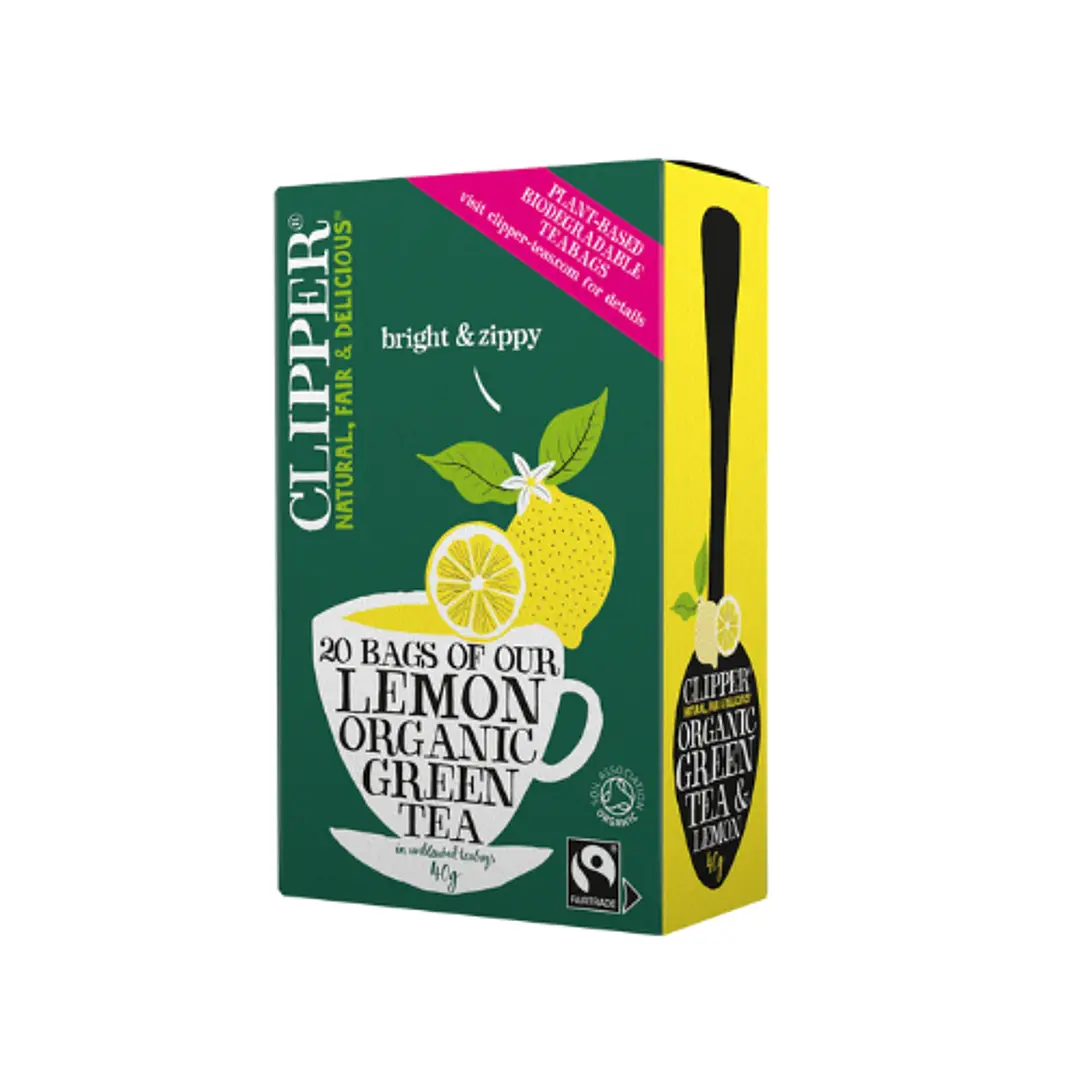 TÉ VERDE ORGÁNICO CON LIMÓN, CLIPPER 20 UN