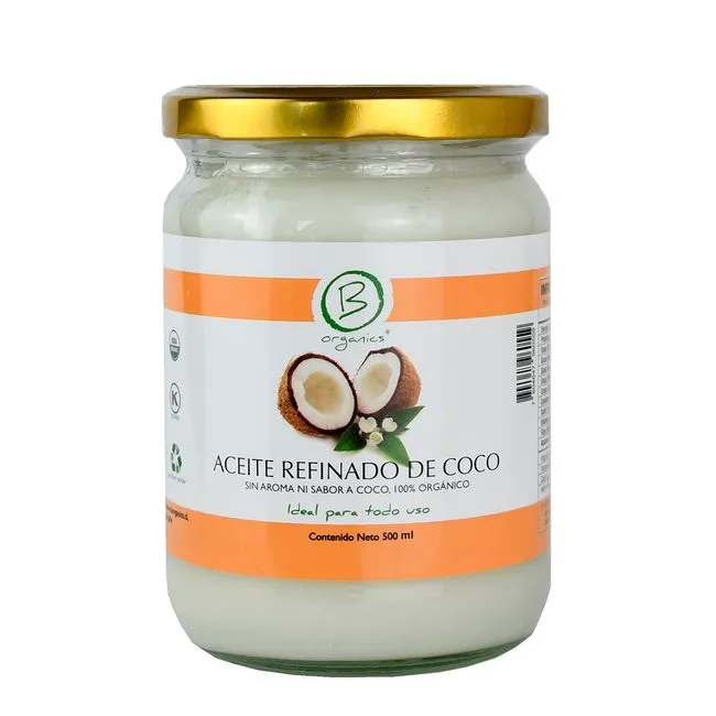 ACEITE DE COCO SIN OLOR SIN SABOR, BE ORGANICS 500 ML