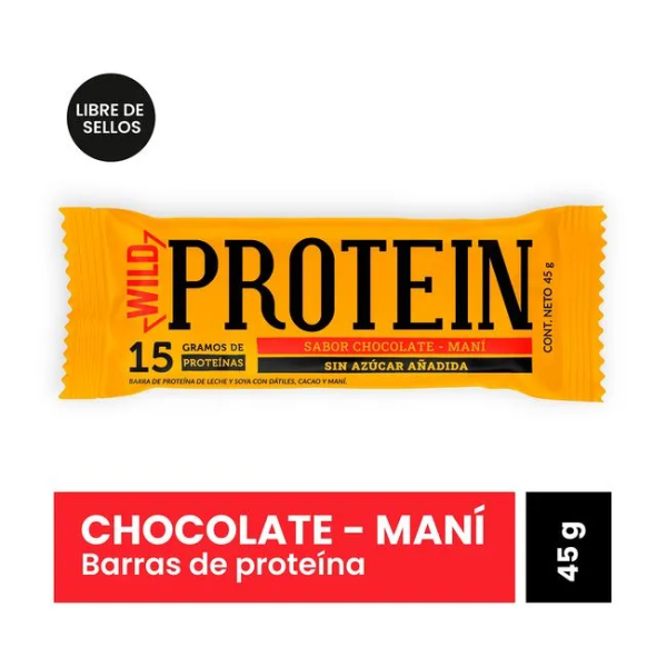 BARRA PROTEIN CHOCOLATE MANÍ, WILD PROTEIN 45 g