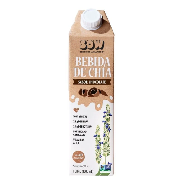 BEBIDA DE CHÍA CHOCOLATE, SOW 1 Lt