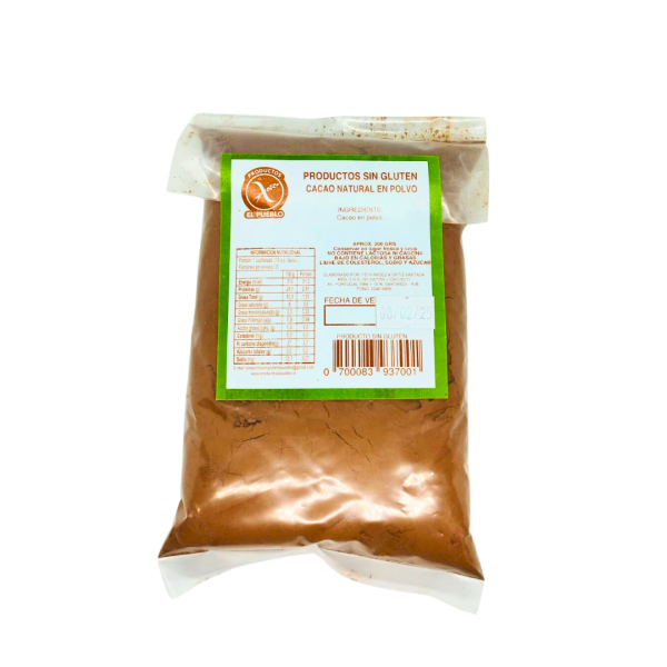 CACAO NATURAL POLVO - SIN GLUTEN, EL PUEBLO 200 g