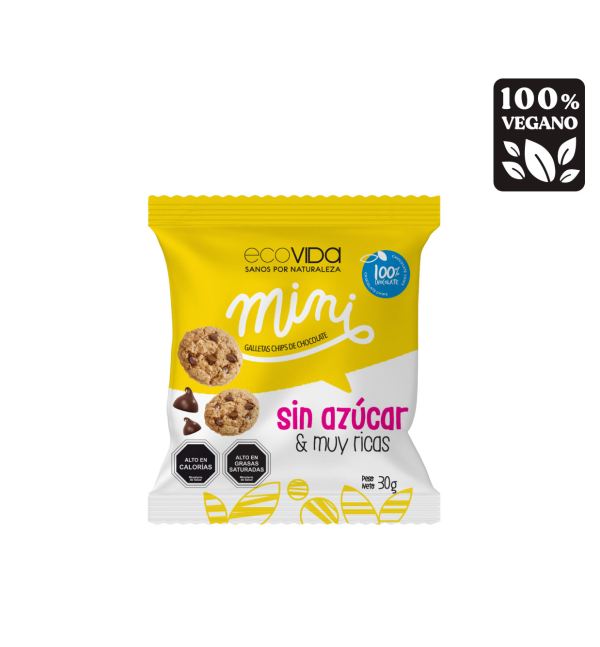 GALLETAS MINI CHIPS SIN AZÚCAR, ECOVIDA 30 g