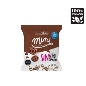 GALLETAS MINI CHOC CHIPS SIN AZUCAR SIN GLUTEN, ECOVIDA 30 g