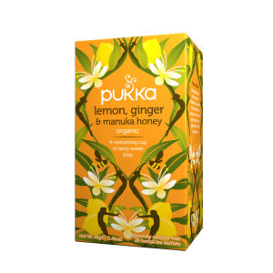 INFUSIÓN LEMON GINGER Y MANUKA HONEY, PUKKA 20 BOLSAS