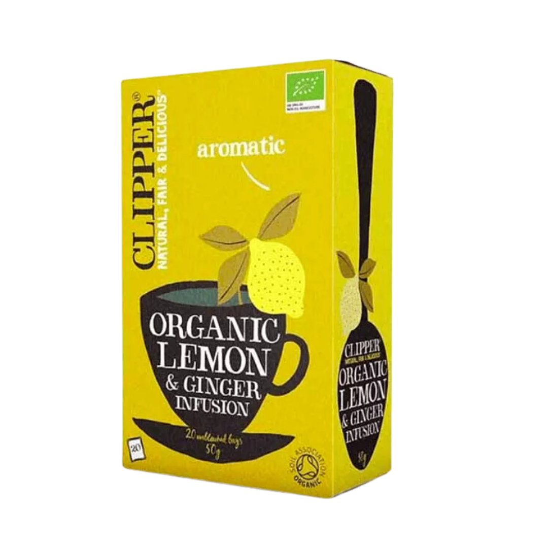 INFUSIÓN ORGANIC LEMON GINGER ,CLIPPER 20 BOLSAS