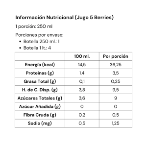 JUGO 5 BERRIES, BERRYSUR 250 cc