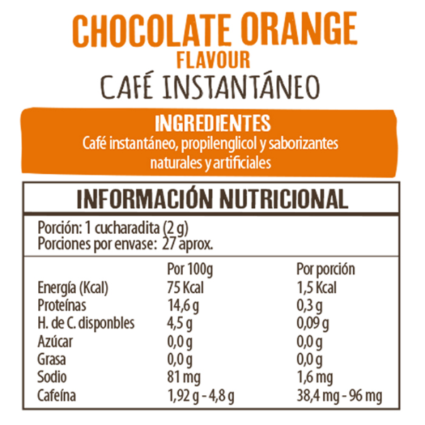 CAFÉ CHOCOLATE ORANGE - SIN GLUTEN, BEANIES 50 G