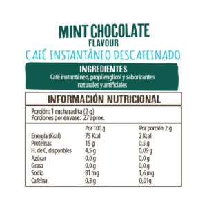 CAFÉ MENTA CHOC.  DESCAFEINADO SIN GLUTEN BEANIES – 50 g