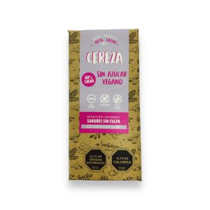 CHOCOLATE 60% CACAO CEREZA SIN GLUTEN SIN AZÚCAR, SIN CULPA 80 g