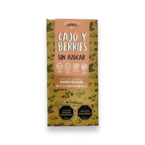 CHOCOLATE BLANCO CAJÚ BERRIES SIN GLUTEN SIN AZÚCAR, SIN CULPA – 80 g