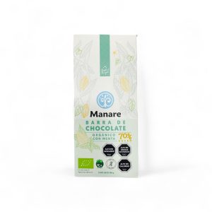 CHOCOLATE MENTA ORGÁNICO 70% CACAO, MANARE 100 g