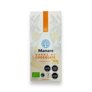 CHOCOLATE ORGÁNICO 70% CACAO, MANARE 100 g