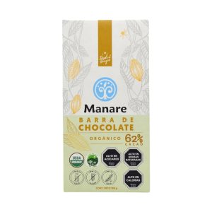 CHOCOLATE ORGÁNICO 62% CACAO, MANARE 100 g