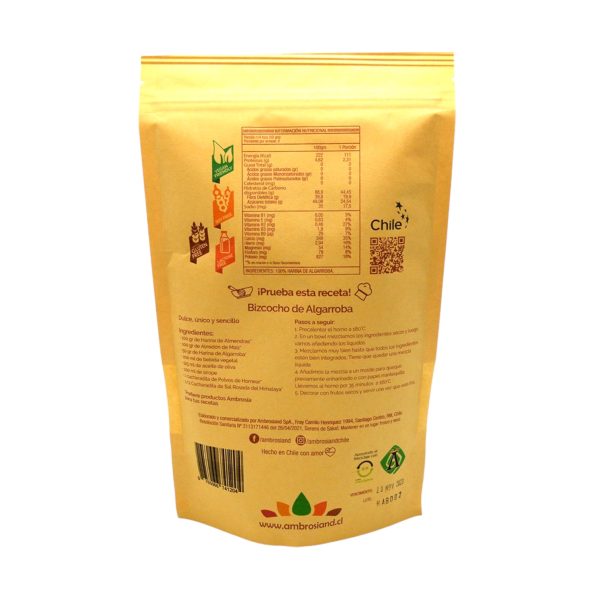 HARINA DE ALGARROBA SIN GLUTEN, AMBROSIA 400 g