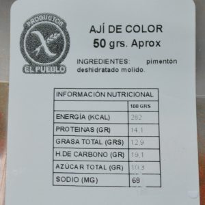 AJÍ COLOR SIN GLUTEN, EL PUEBLO 50 g