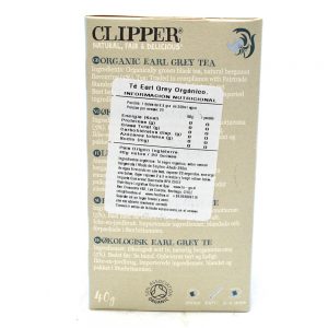 TÉ NEGRO BERGAMOTA ORGÁNICO, CLIPPER 20 BOLSAS