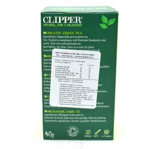 TÉ VERDE ORGÁNICO CON LIMÓN, CLIPPER 20 UN