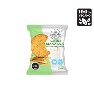 GALLETÓN AVENA MANZANA SIN AZÚCAR, ECOVIDA 40 g