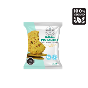 GALLETÓN AVENA PISTACHO SIN AZÚCAR, ECOVIDA 40 g