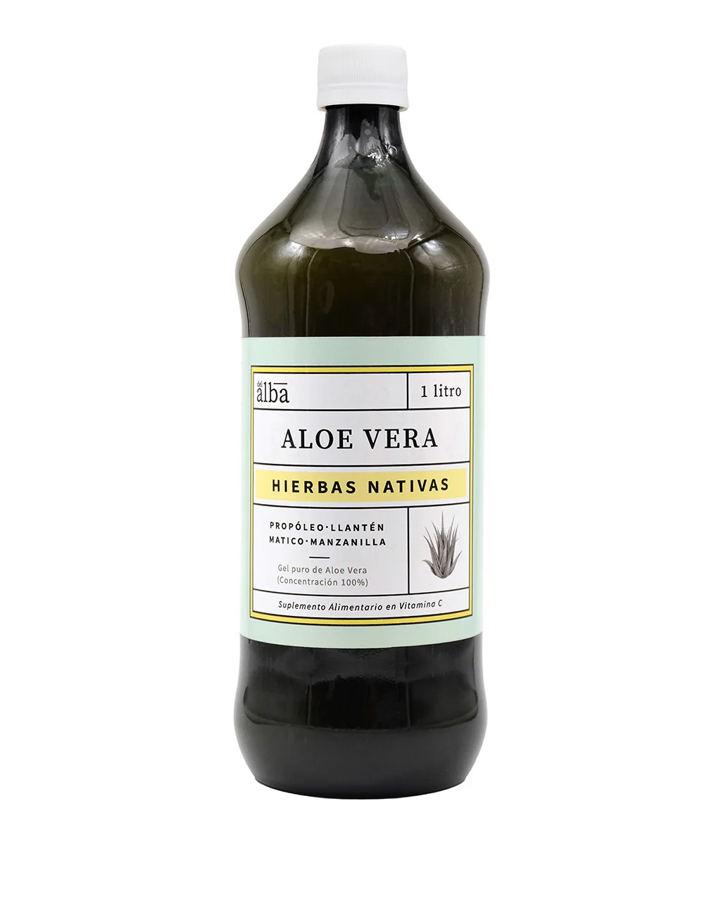 GEL ALOE VERA CON HIERBAS NATIVAS, EL ALBA 1 LT