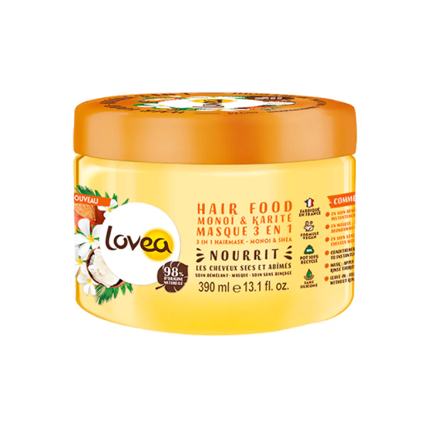 MÁSCARA MONOY KARITE CABELLO SECO, LOVEA 390 ML