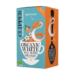 TÉ BLANCO ORGÁNICO CON NARANJA, CLIPPER – 20 Bolsas