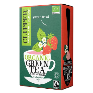 TÉ VERDE CON FRUTILLA ORGÁNICO, CLIPPER 20 BOLSITAS