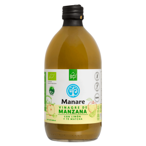 VINAGRE DE MANZANA MATCHA LIMÓN ORGÁNICO, MANARE 500 ml