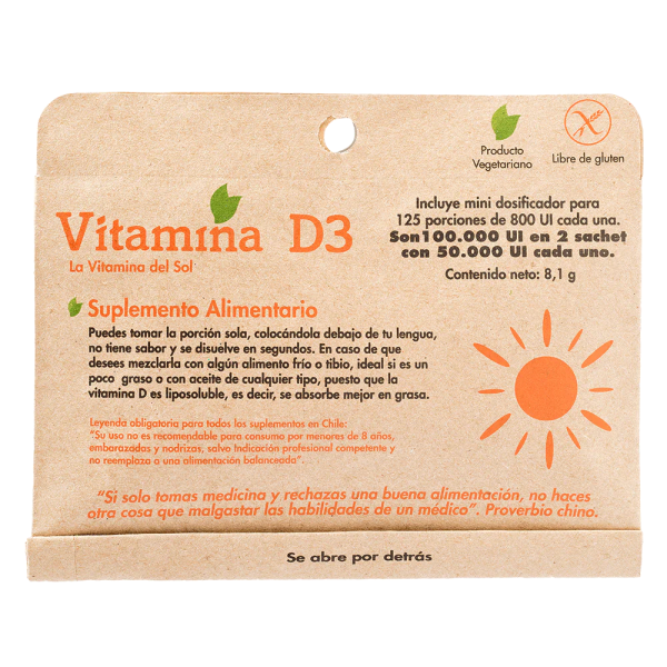 VITAMINA D3, DULZURA NATURAL 125 PORCIONES