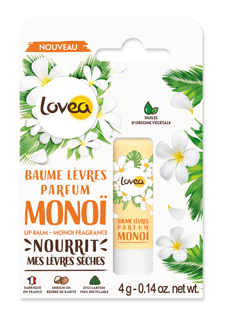 BÁLSAMO DE LABIOS MONOI, LOVEA 4 g