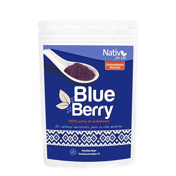 BLUE BERRY ORGÁNICO EN POLVO, NATIV FOR LIFE 60 g