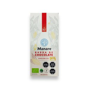 CHOCOLATE ORGÁNICO 90% CACAO, MANARE 100 g