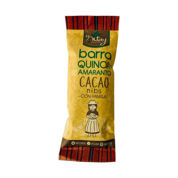 BARRA QUINOA AMARANTO CACAO NIBS, NITAY 33 g