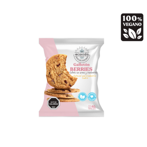 GALLETÓN AVENA BERRIES SIN AZÚCAR, ECOVIDA 40 g