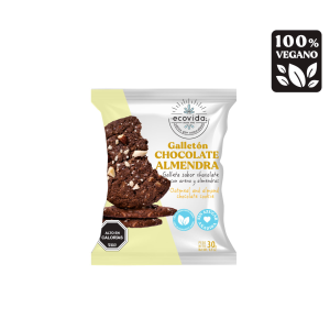 GALLETÓN CHOCOLATE ALMENDRA SIN AZÚCAR, ECOVIDA 40 g